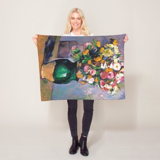 Bloemen in Vase, Cezanne Fleece Deken (In situ)