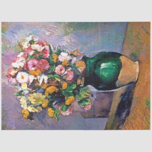 Bloemen in Vase, Cezanne Tissuepapier (Voorkant)