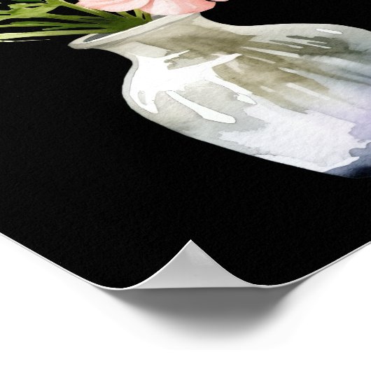 Bloemen in Vase Waterverf Art Print (Hoek)