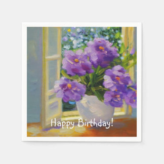 Bloemen in venster servet