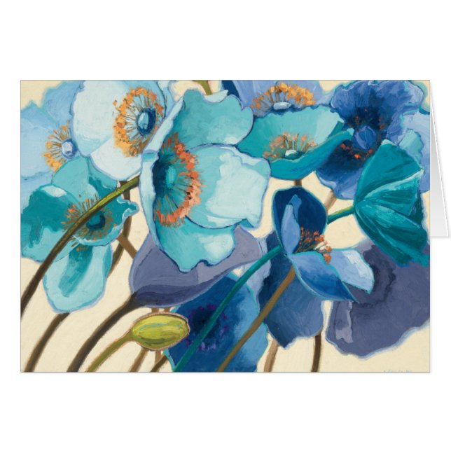 Bloemen in verschillende schaduwen van Paars en bl (Voorkant Horizontaal)