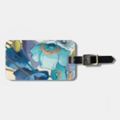 Bloemen in verschillende schaduwen van Paars en bl Bagagelabel (Voorkant horizontaal)