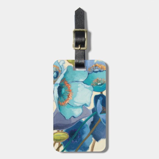 Bloemen in verschillende schaduwen van Paars en bl Bagagelabel (Voorkant verticaal)