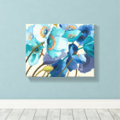 Bloemen in verschillende schaduwen van Paars en bl Canvas Afdruk (Insitu (Houten vloer))