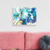 Bloemen in verschillende schaduwen van Paars en bl Canvas Afdruk (Insitu (Woonkamer))