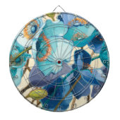 Bloemen in verschillende schaduwen van Paars en bl Dartbord (Voorkant)