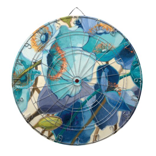 Bloemen in verschillende schaduwen van Paars en bl Dartbord (Voorkant)