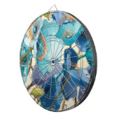 Bloemen in verschillende schaduwen van Paars en bl Dartbord (Voorkant Rechts)