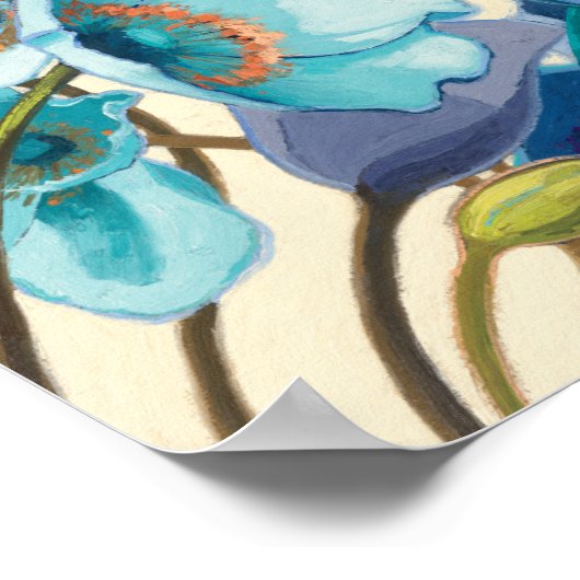 Bloemen in verschillende schaduwen van Paars en bl Poster (Hoek)