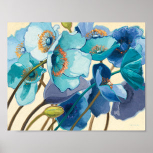 Bloemen in verschillende schaduwen van Paars en bl Poster
