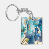 Bloemen in verschillende schaduwen van Paars en bl Sleutelhanger (Voorkant Links)