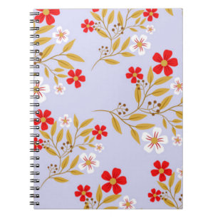 Bloemen in vintage stijl mooie rode bloemen op een notitieboek