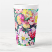 Bloemen in volle bloei latte mok (Voorkant)