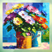 Bloemen in waterkant raamsticker (Vel 3)