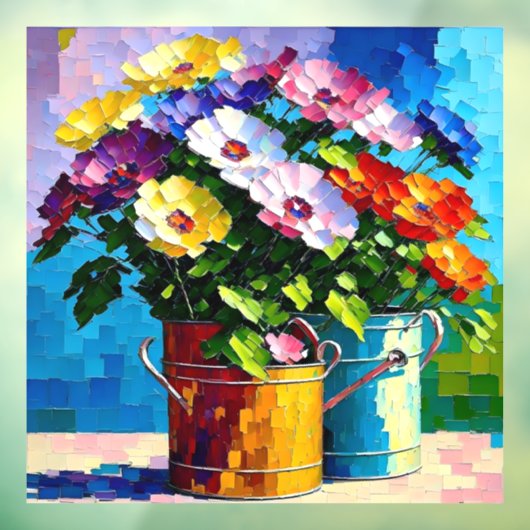 Bloemen in waterkant raamsticker (Vel 3)