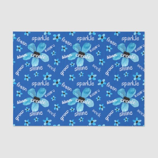 Bloemen in waterverf met affirmaties tissuepapier (Voorkant)