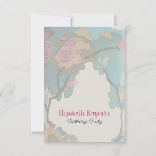 Bloemen in Waterverf PAPIER- EN SIZE-OPTIES - RSVP Kaart (Voorkant)