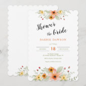 Bloemen in Waterverf Vrijgezellenfeest Kaart (Voorkant / Achterkant)