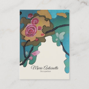 Bloemen in Waterverven PAPIER- EN GROOTTEOPTIES -  Visitekaartje