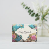 Bloemen in Waterverven PAPIER- EN GROOTTEOPTIES -  Visitekaartje (Staand voorkant)