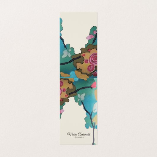 Bloemen in Waterverven PAPIER- EN SIZE-OPTIES - Visitekaartje (Buitenkant ongevouwen)