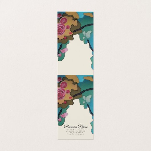 Bloemen in Waterverven PAPIER- EN SIZE-OPTIES - Visitekaartje (Binnenkant ongevouwen)