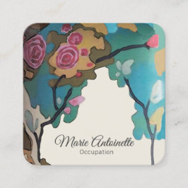 Bloemen in Waterverven PAPIER/SIZE/STIJLE OPTIES - Vierkante Visitekaartje