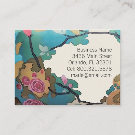 Bloemen in Waterverven PAPIER/SIZE/VORM OPTIES - Visitekaartje (Achterkant)