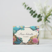 Bloemen in Waterverven PAPIER/SIZE/VORM OPTIES - Visitekaartje (Staand voorkant)