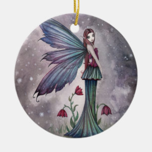 Bloemen in Winter Fairy Fantasy Art Keramisch Ornament