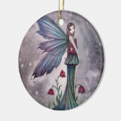 Bloemen in Winter Fairy Fantasy Art Keramisch Ornament (Links)