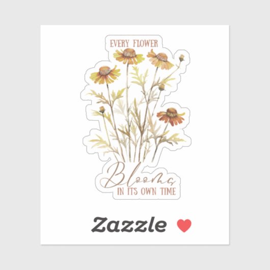 Bloemen in zijn eigen tijd Custom Contour Cut Sticker (Vel)