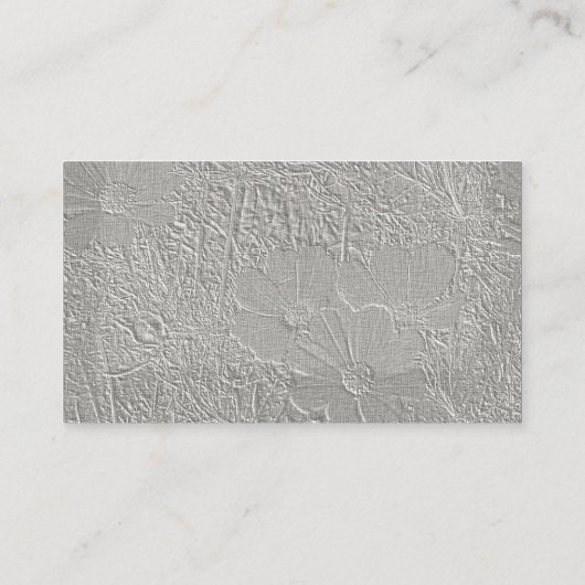 bloemen in zilvergrijze vlies visitekaartje (Achterkant)