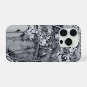 Bloemen in zwart en wit iPhone hoesje (Achterkant horizontaal)