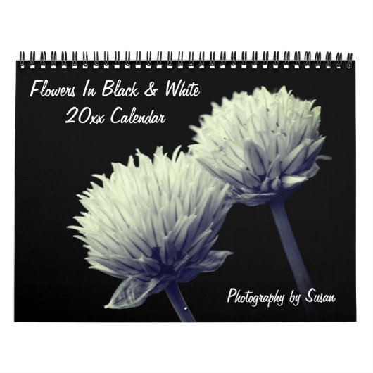 Bloemen in zwart en wit kalender (Hoes)