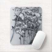 Bloemen in zwart en wit muismat (Met muis)