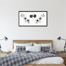 Bloemen in zwart-wit canvasprint