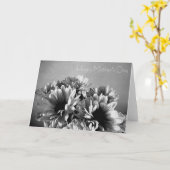 Bloemen in zwart-wit Moederdag Kaart (Gele Bloem)