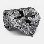 Bloemen Indiaas patroon grijs Stropdas (Opgerold)