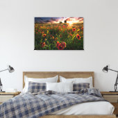 Bloemen | Indian Blanket Wildflower Texas Canvas Afdruk (Insitu (Slaapkamer))