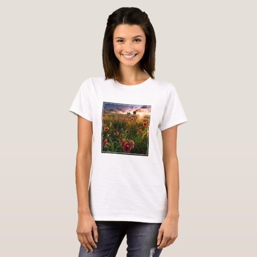 Bloemen | Indian Blanket Wildflower Texas T-shirt (Voorkant volledig)