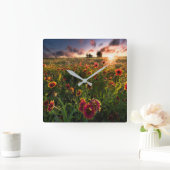 Bloemen | Indian Blanket Wildflower Texas Vierkante Klok (Huis)