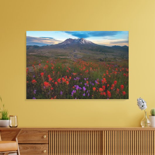 Bloemen | Indische penseel en penseel Canvas Afdruk (Insitu (Woonkamer))