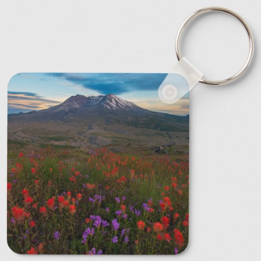 Bloemen | Indische penseel en penseel Sleutelhanger (Achterkant)