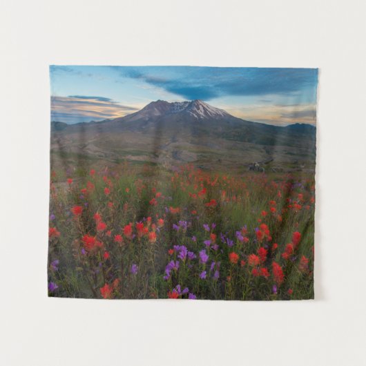 Bloemen | Indische penseel en penseel Wandkleed (Voorkant (horizontaal))