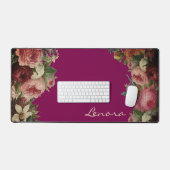  bloemen ingelijst roze ouderwets bureaumat (Keyboard & Muis)
