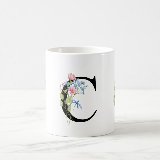 Bloemen Initiaal Monogram C Mok (Center)
