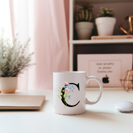 Bloemen Initiaal Monogram C Mok