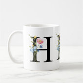 Bloemen Initiaal Monogram H Mok (Links)