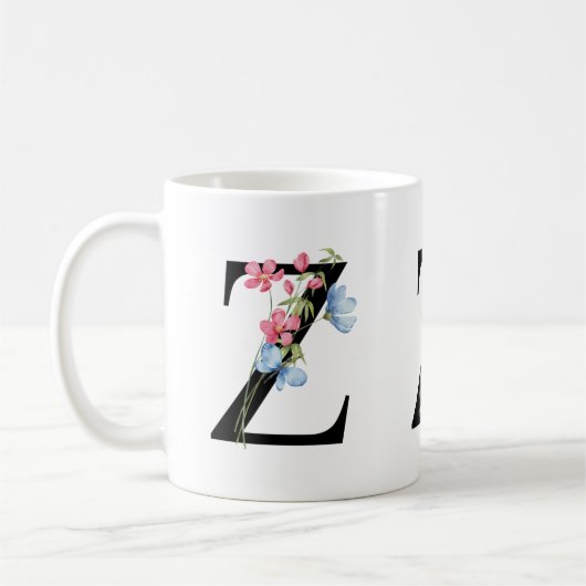 Bloemen Initiaal Monogram Z Mok (Links)